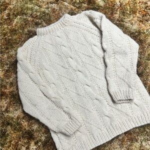 Cozy Cable Knit Turtleneck Sweater - Cream